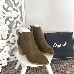 Women CutOut Bootie Lace Up Slip On High Heel Platform Ankle Khaki BRAND NEW✔️